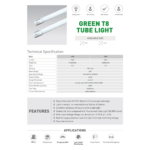 10 WATT LED GREEN TUBE LIGHT T8 SPEC